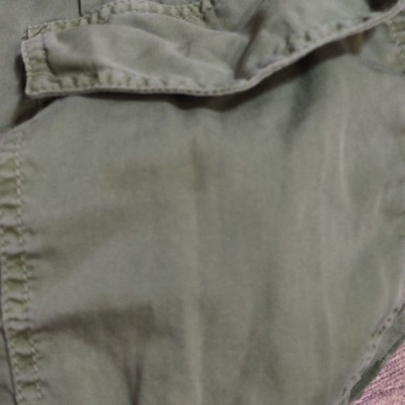 Mudd Olive Green Hooded Cotton Utility Vest with Cinch Tie Waist Juniors Sz L - Picture 9 of 9